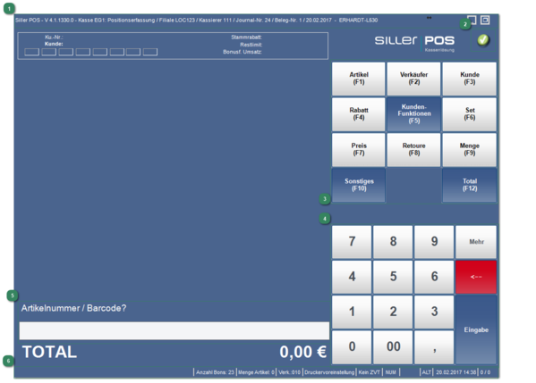 Positionserfassung (Erläuterung der Maske)